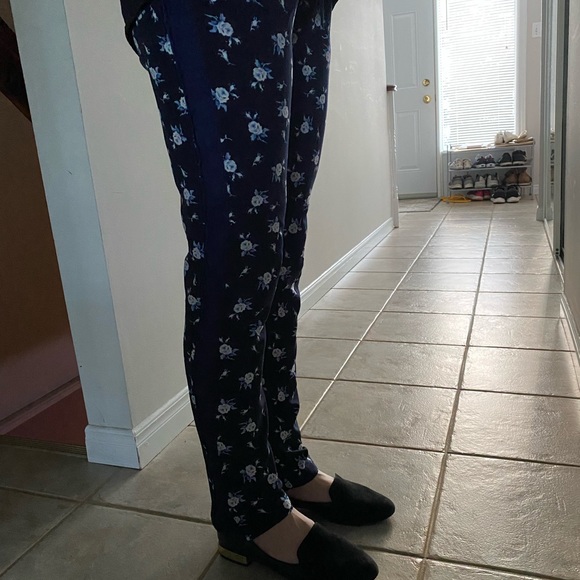 Keds Blue/Navy/White Floral Straight Leg Pants - Picture 3 of 5